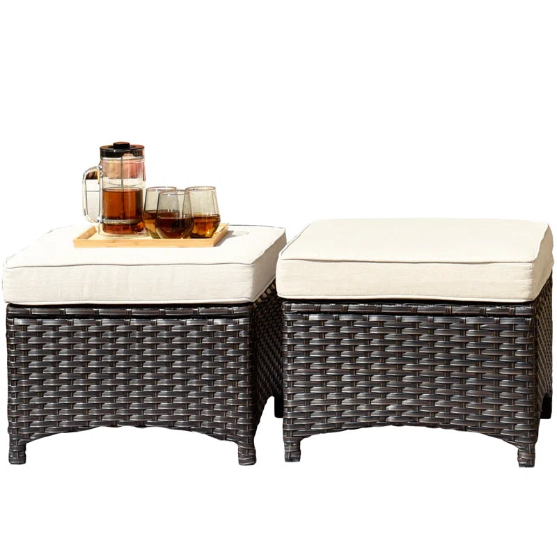 Peridot 72.83" Outdoor Patio Sofa – 3-Piece Wicker Conversation Seating with Washable Cushions