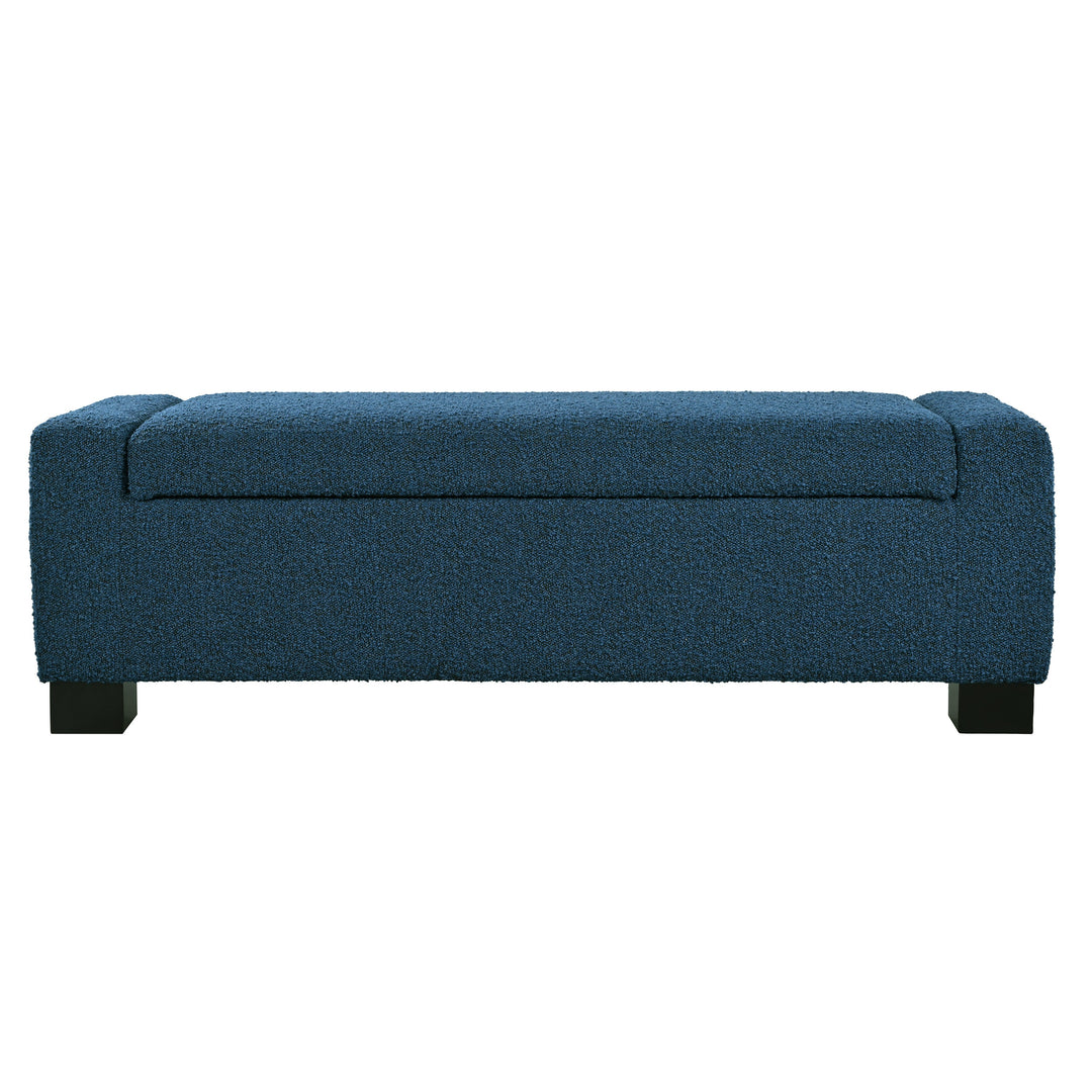 50" Textured Fabric Ottoman Bench with Storage & Hinged Lid