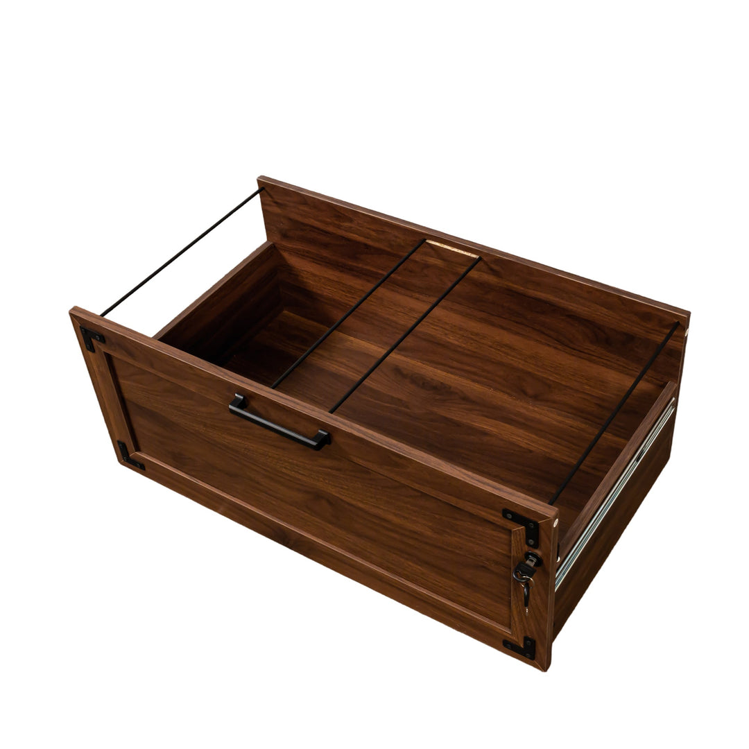 2-Drawer Farmhouse File Cabinet with Lock, Walnut