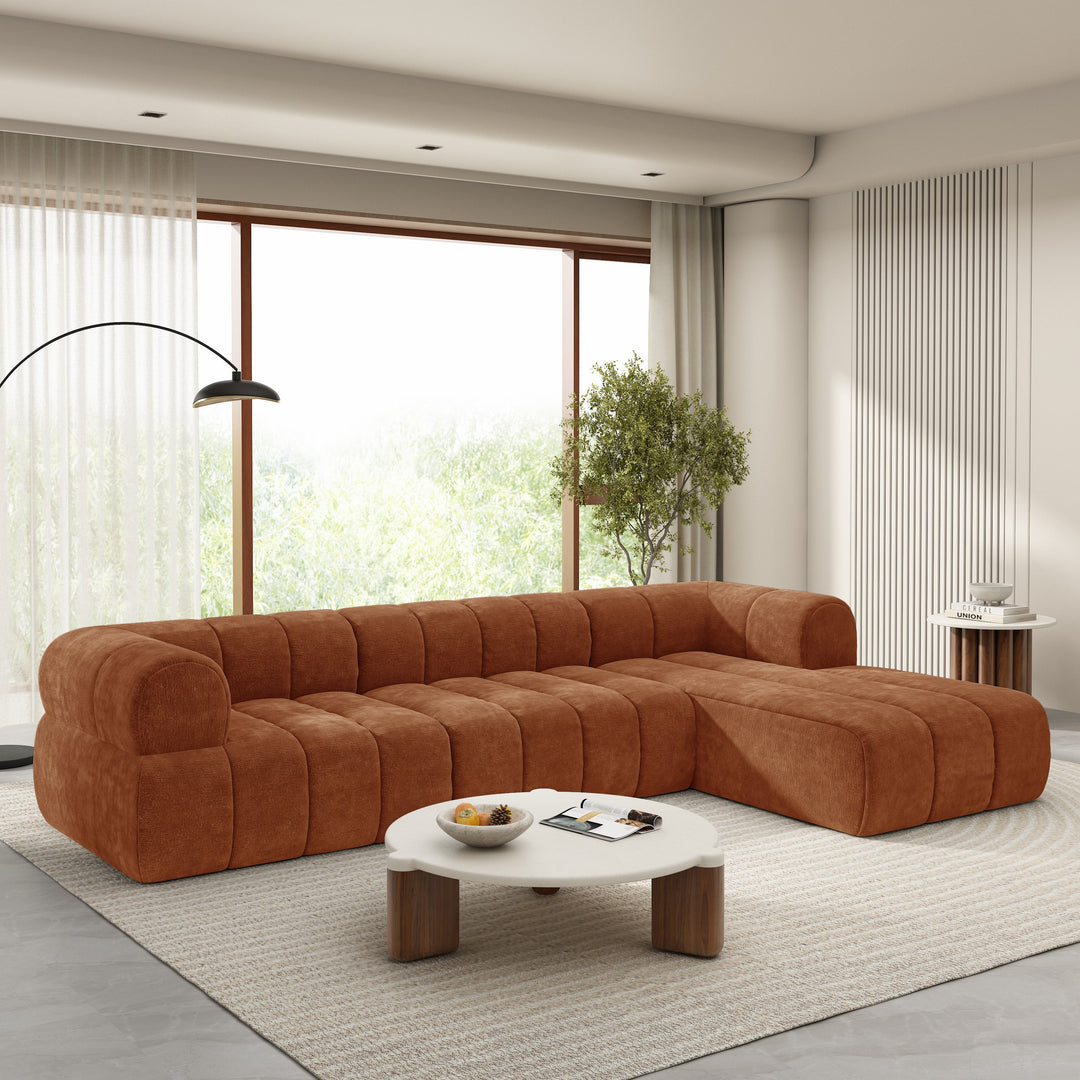 122' Modern L-Shaped Sectional Sofa with High-Density Fully Compressed Sponge and Chaise Lounge, 2-Piece Set, Fully Assembled Right Hand Facing, Perfect for Living Room, Lounge