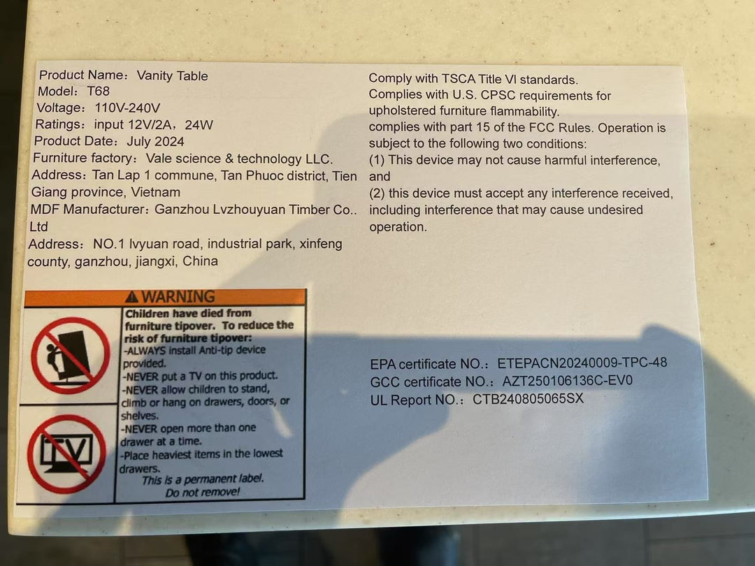 29.2" White Compact Vanity Table with LED Mirror, Charging Station, Stool