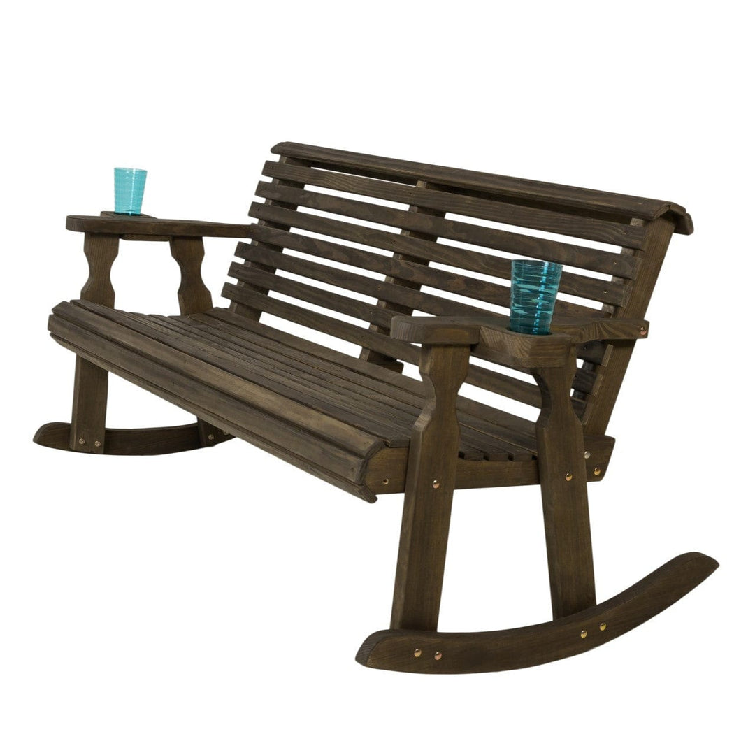 Roll Back Outdoor Double Rocker Bench – 800 lb Capacity by Amish Casual