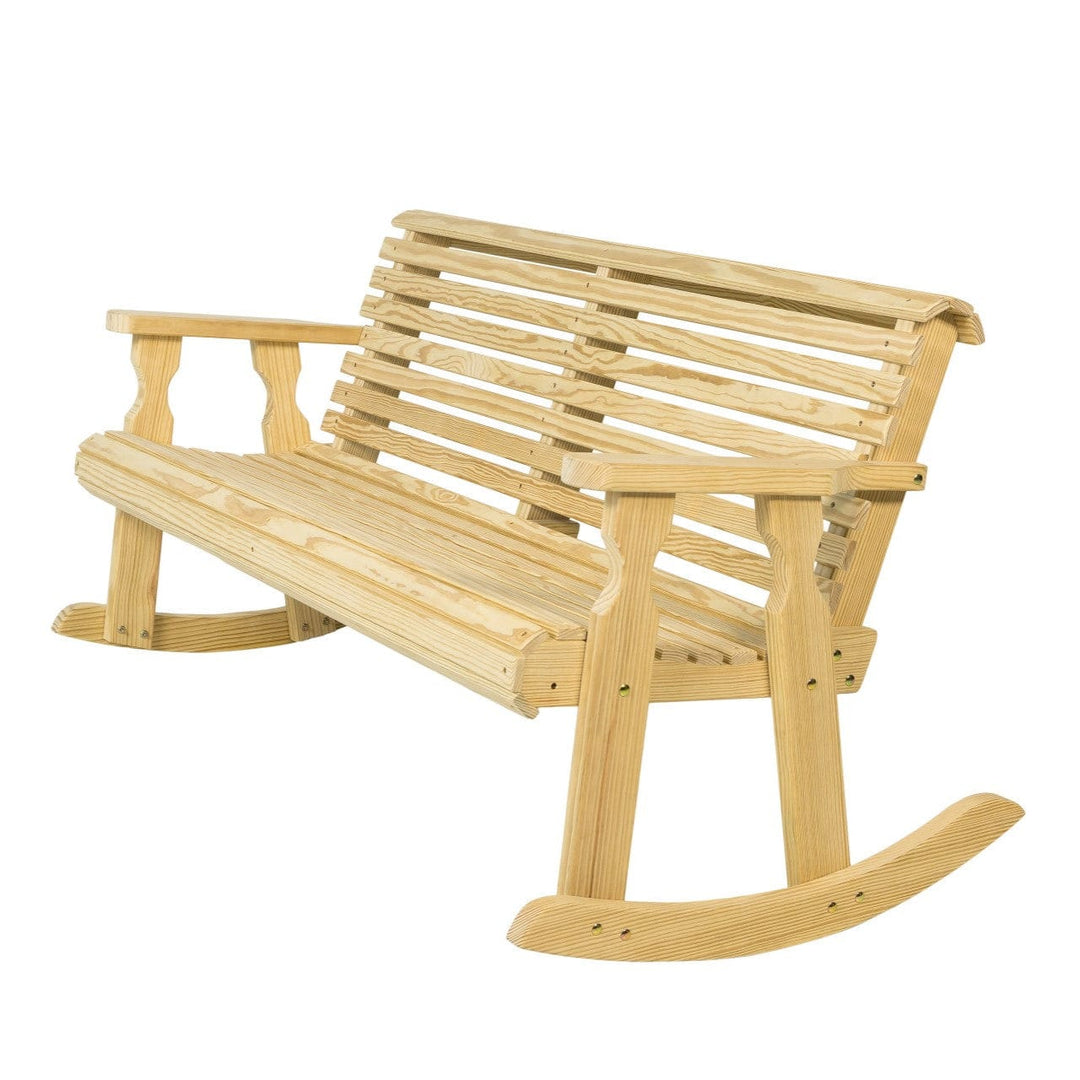 Roll Back Outdoor Double Rocker Bench – 800 lb Capacity by Amish Casual