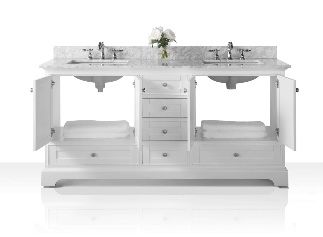 Audrey French Classic Handcrafted Vanity with Marble or Quartz Top