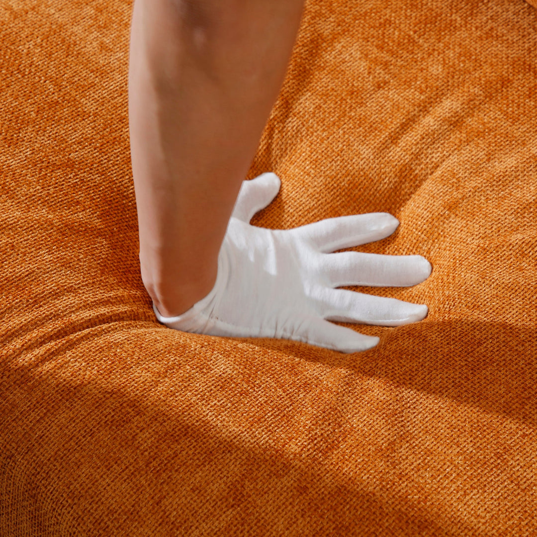 2-Piece Orange Sectional Sofa Set, 5-Seat with Movable Pillows