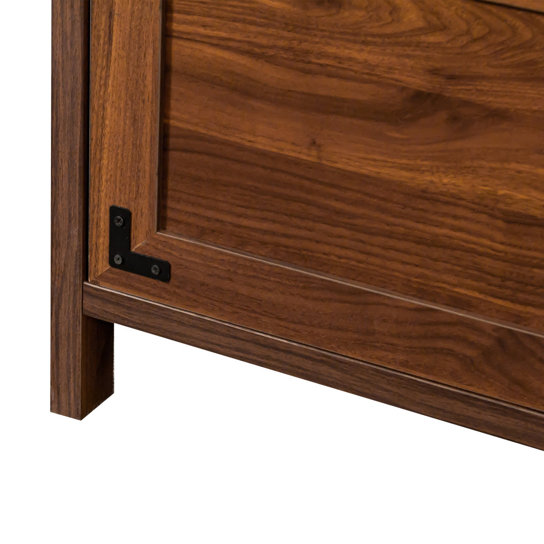 2-Drawer Farmhouse File Cabinet with Lock, Walnut