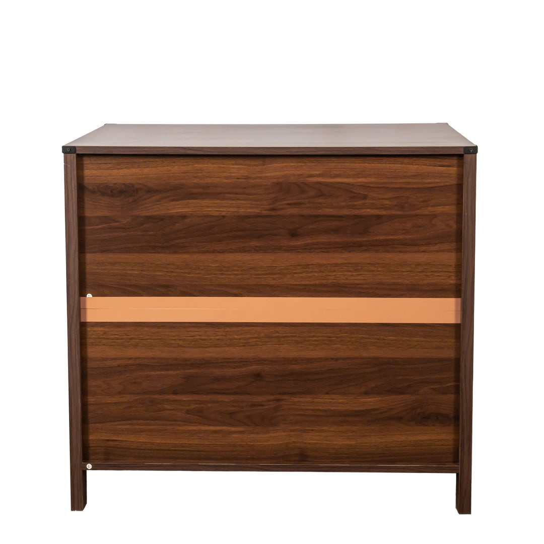 2-Drawer Farmhouse File Cabinet with Lock, Walnut