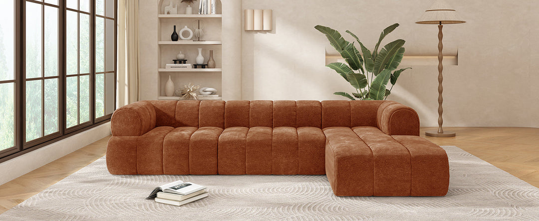 122' Modern L-Shaped Sectional Sofa with High-Density Fully Compressed Sponge and Chaise Lounge, 2-Piece Set, Fully Assembled Right Hand Facing, Perfect for Living Room, Lounge