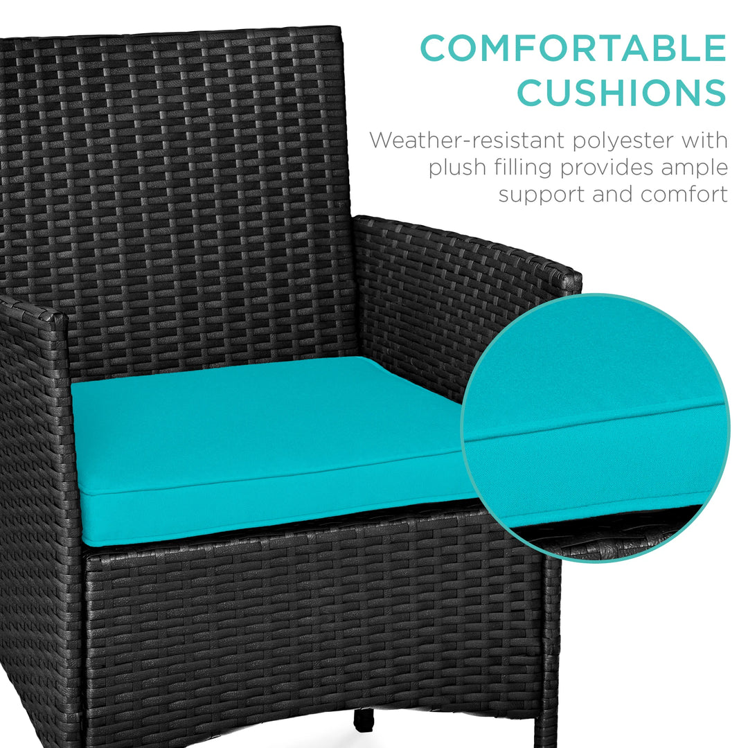3-Piece Wicker Patio Bistro Set with Storage Table