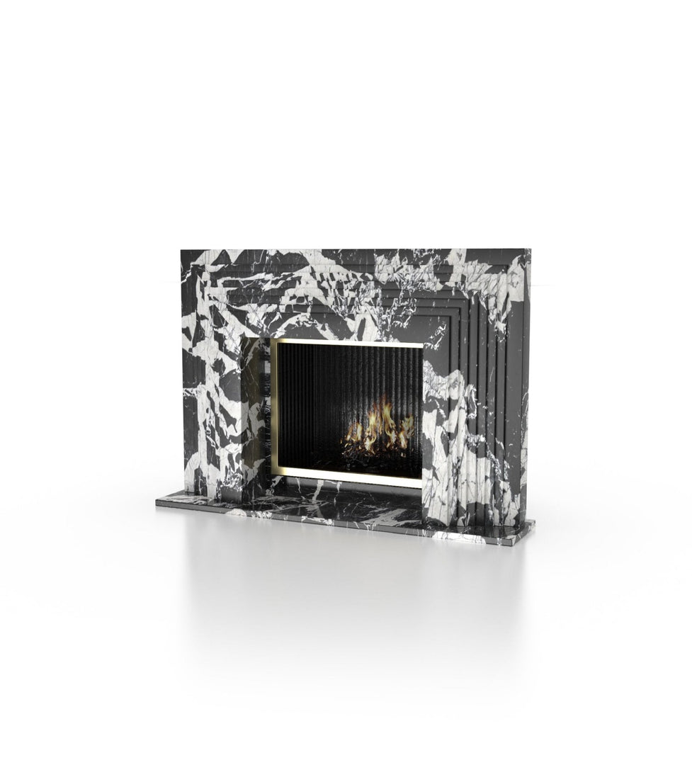 La Gigi 72" French-Inspired Marble Fireplace with Square Mantel