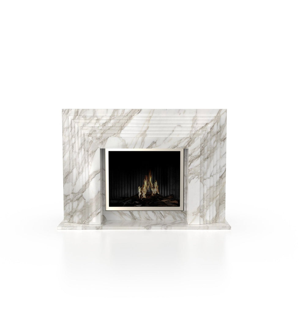 La Gigi 72" French-Inspired Marble Fireplace with Square Mantel