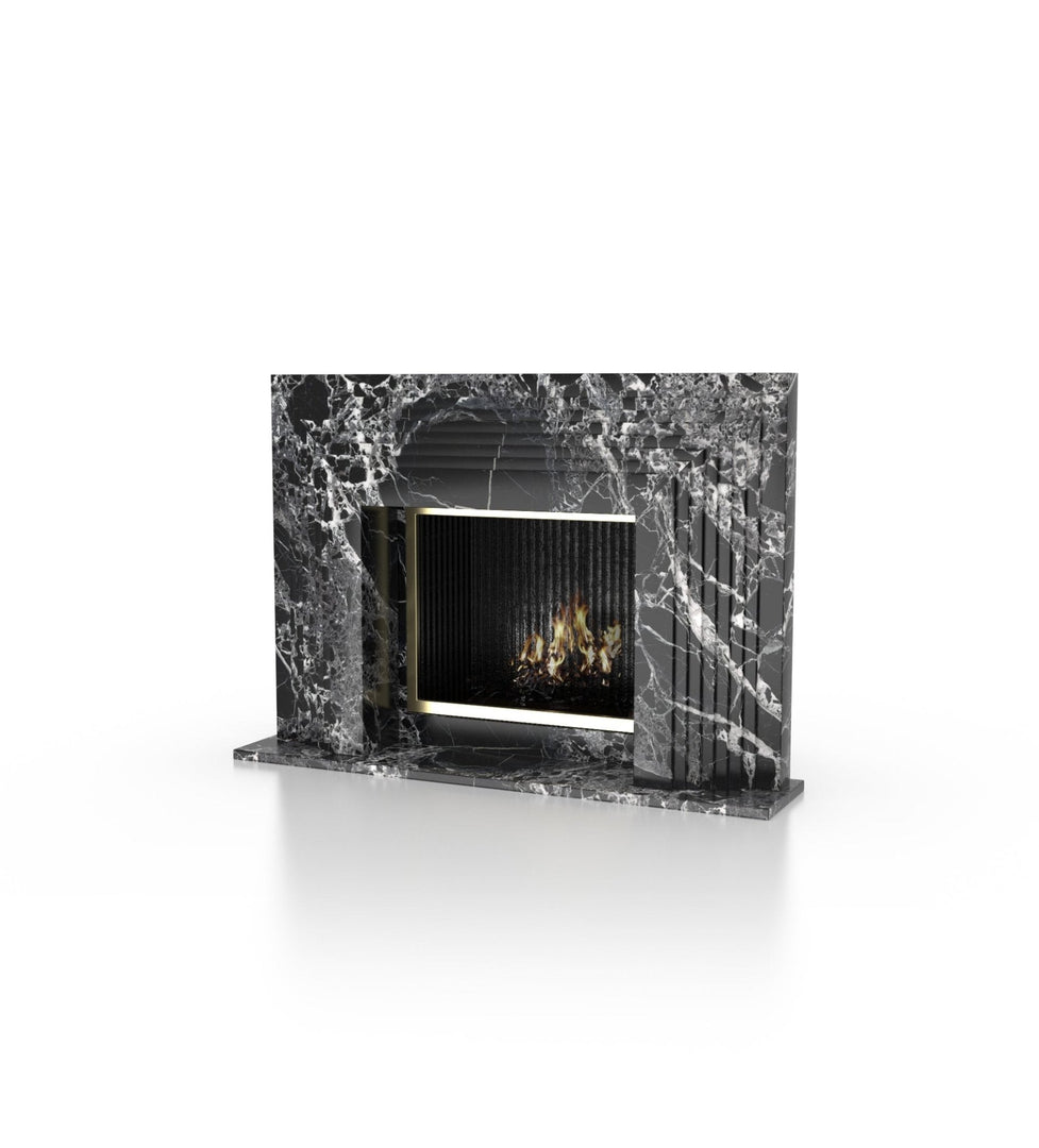 La Gigi 72" French-Inspired Marble Fireplace with Square Mantel