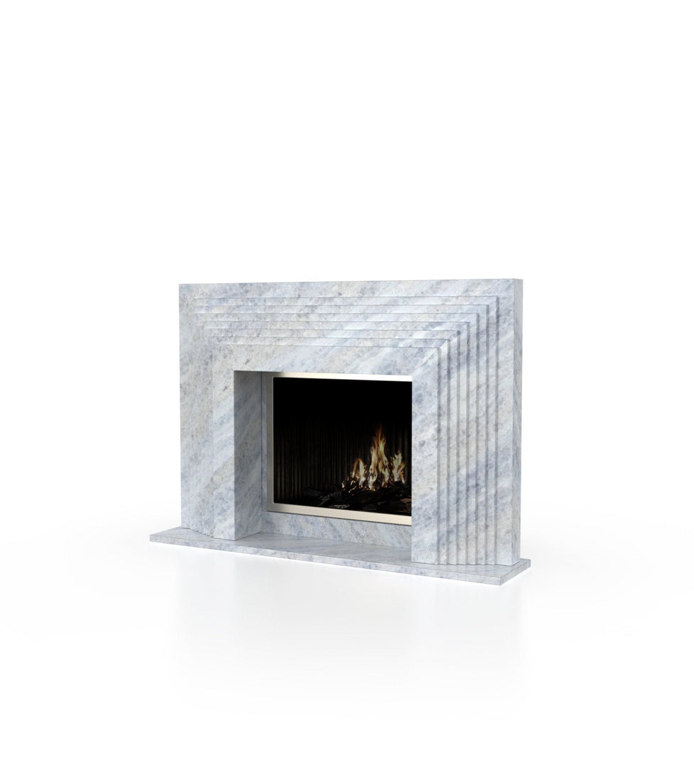 La Gigi 72" French-Inspired Marble Fireplace with Square Mantel