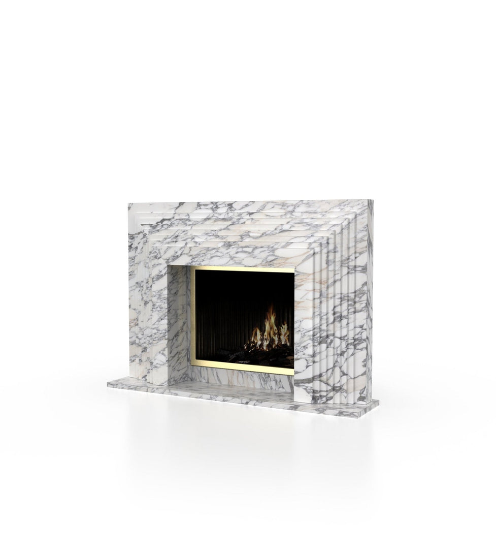 La Gigi 72" French-Inspired Marble Fireplace with Square Mantel