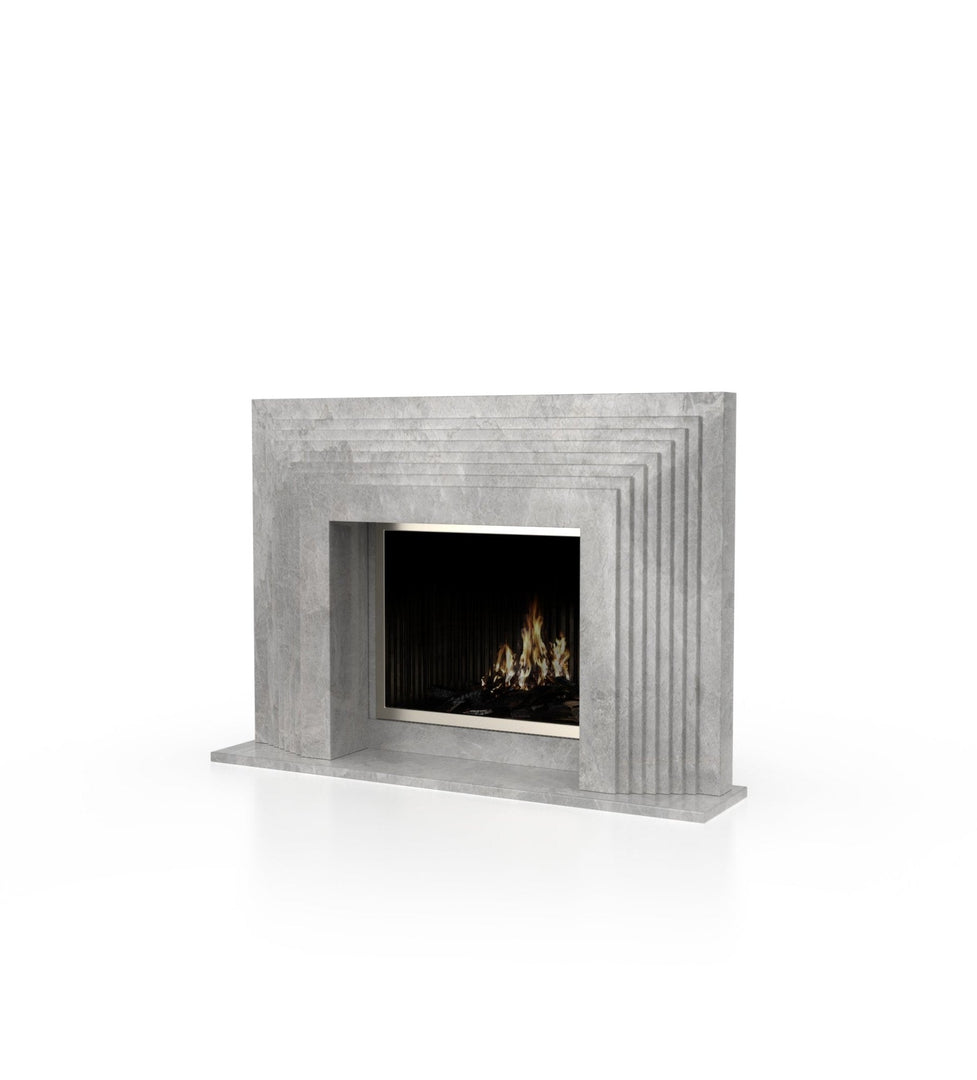 La Gigi 72" French-Inspired Marble Fireplace with Square Mantel