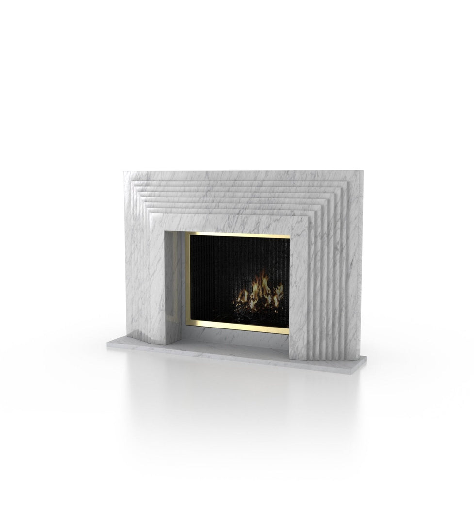 La Gigi 72" French-Inspired Marble Fireplace with Square Mantel