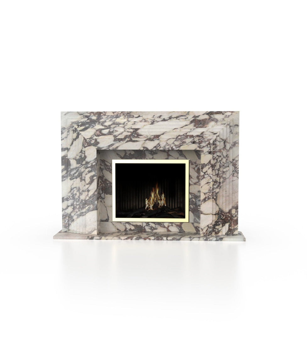 La Gigi 80" French-Inspired Marble Fireplace with 8-Step Mantel