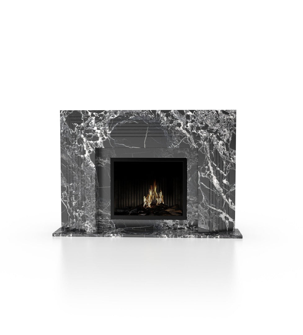 La Gigi 80" French-Inspired Marble Fireplace with 8-Step Mantel