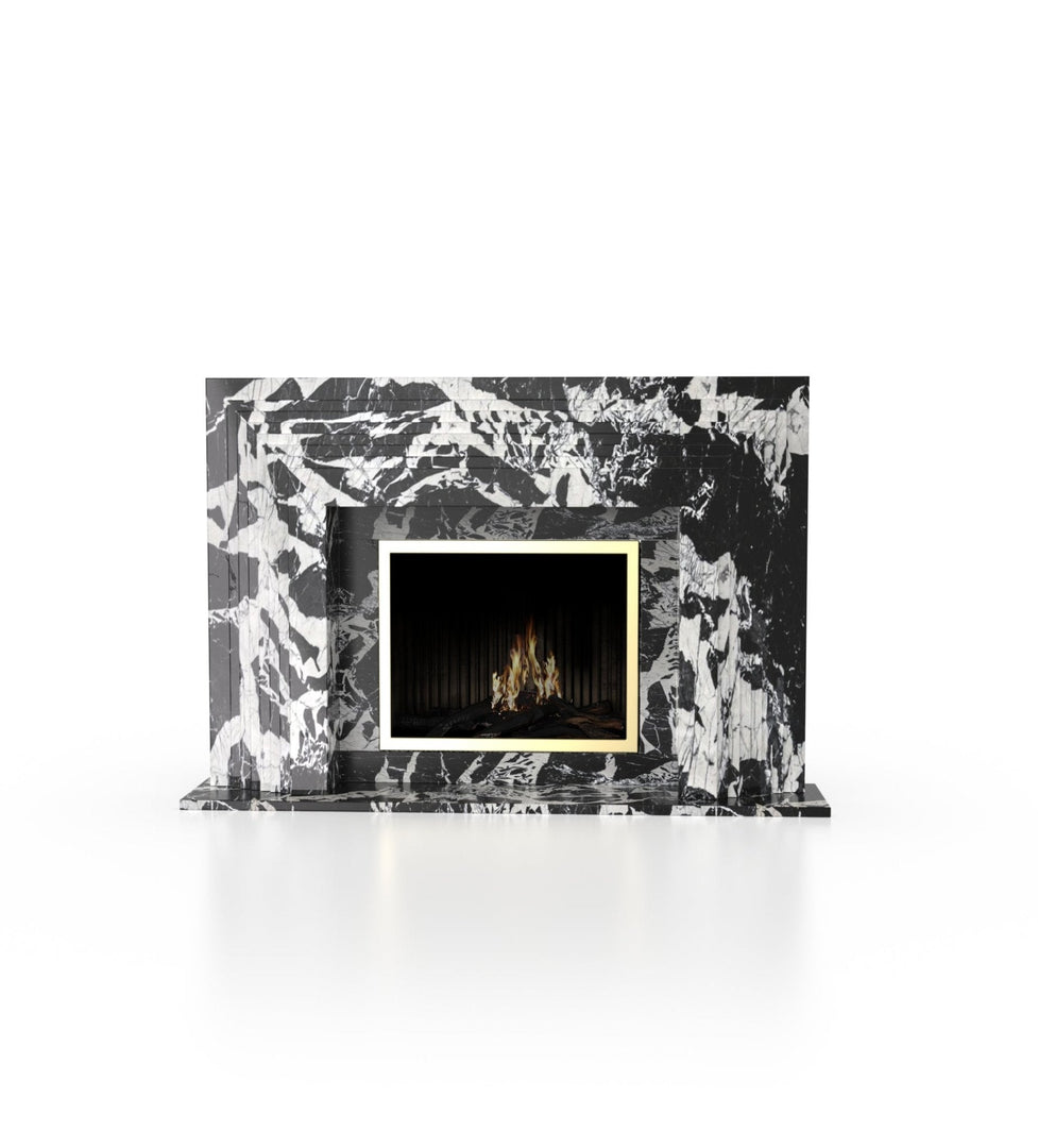 La Gigi 80" French-Inspired Marble Fireplace with 8-Step Mantel
