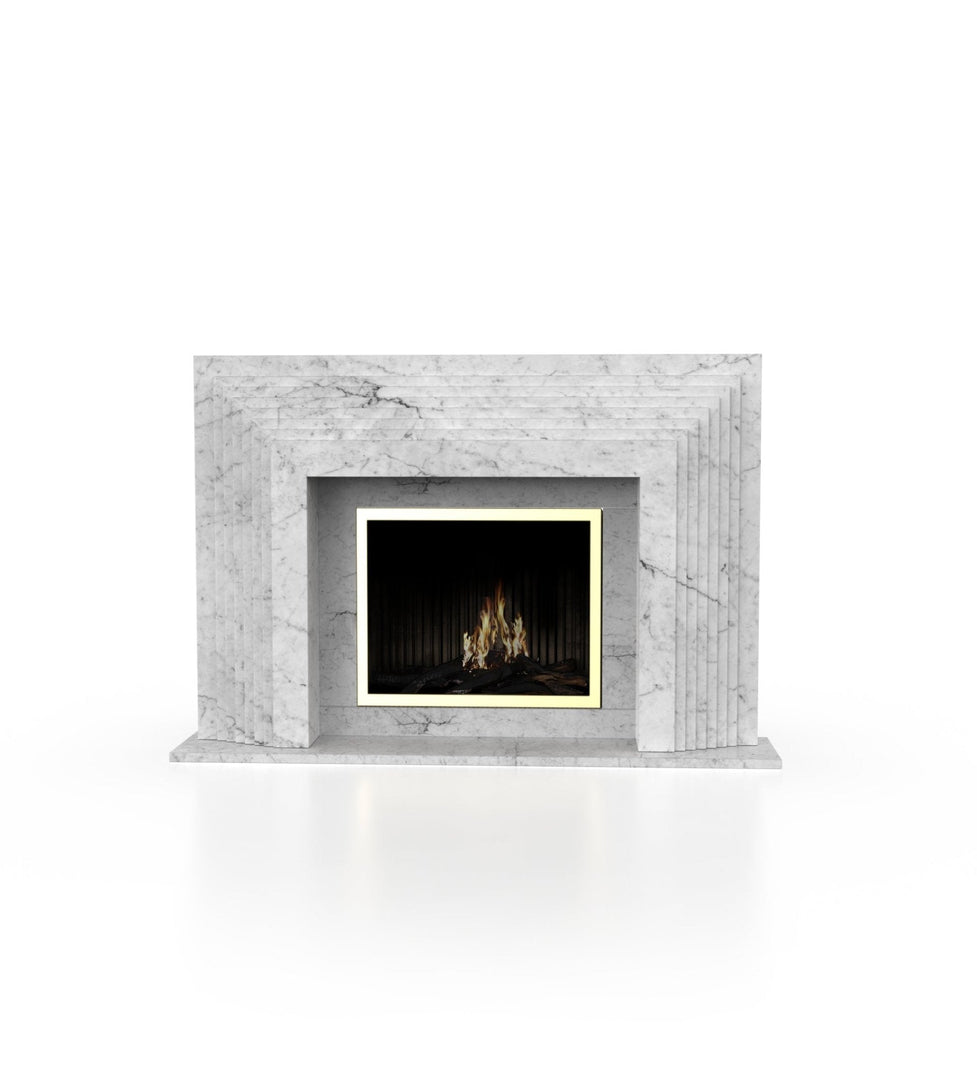La Gigi 80" French-Inspired Marble Fireplace with 8-Step Mantel