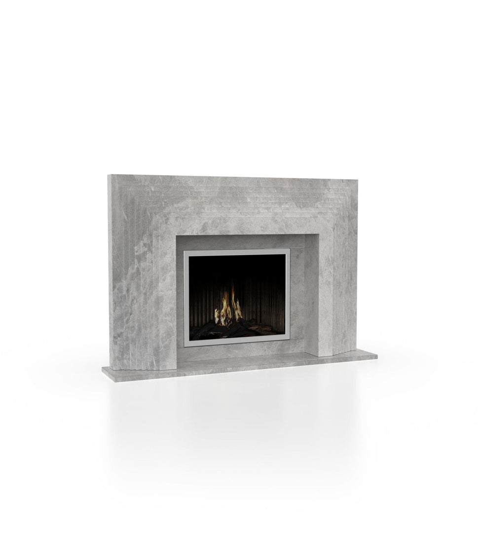 La Gigi 80" French-Inspired Marble Fireplace with 8-Step Mantel