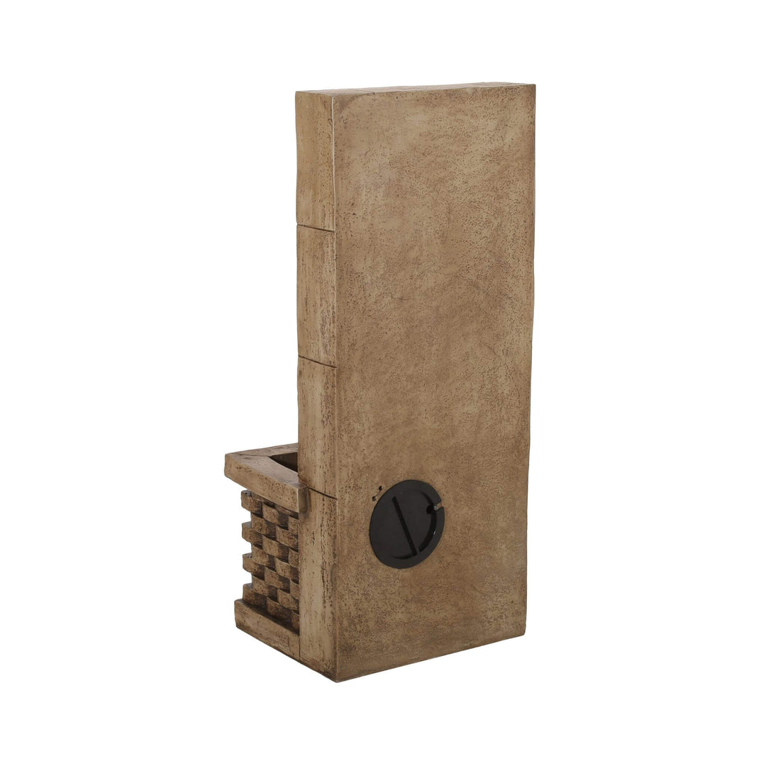 35" Hand-Crafted Waterfall Fountain with LED Lights in Faux Stone