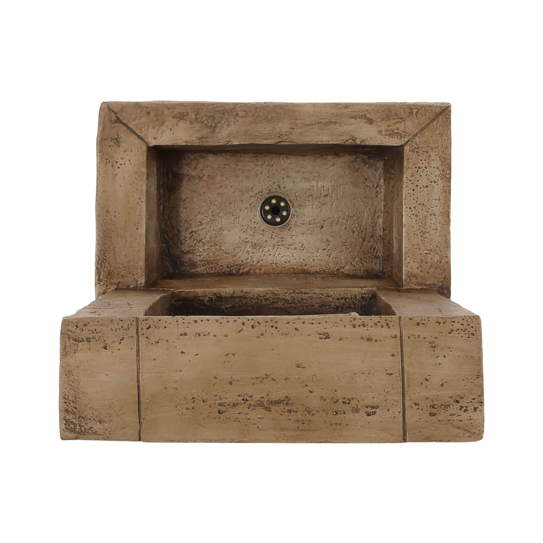 35" Hand-Crafted Waterfall Fountain with LED Lights in Faux Stone