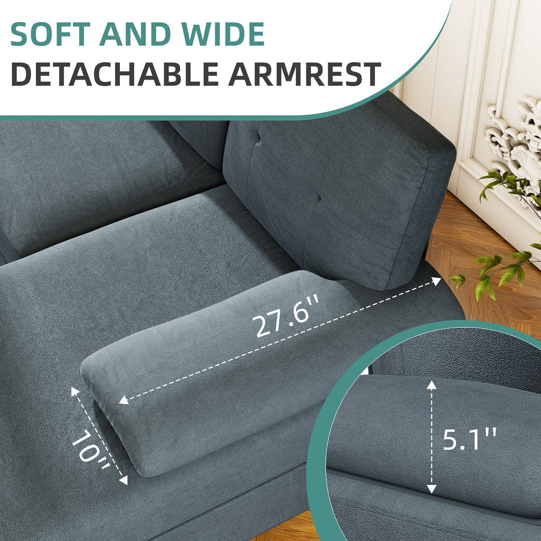 106" U-Shaped 4-Seat Modern Sectional Sofa with Double Chaises – Linen Upholstery